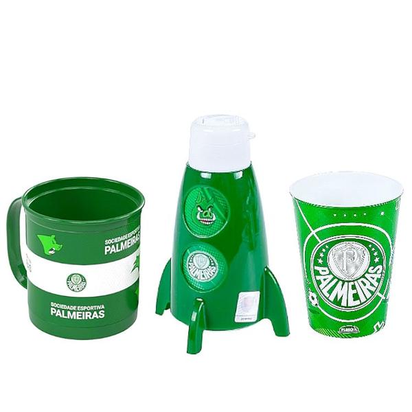 Kit Infantil do Palmeiras com Garrafa Foguete Caneca Divertida e Copo Oficial - Plasútil Imagem de Kit Infantil do Palmeiras com Garrafa Foguete Caneca Divertida e Copo Oficial