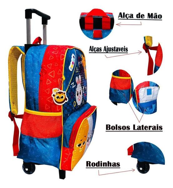 Imagem de Kit Infantil Escolar Oficial Bolofofos Clio 43cmx30cmx17cm