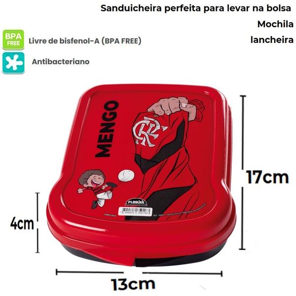 Imagem de Kit Infantil Flamengo Porta Lanche Escola Passeio 3 Itens