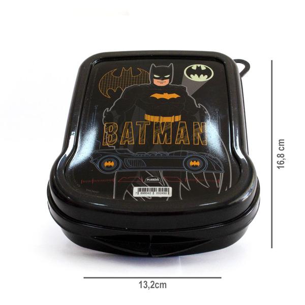 Imagem de Kit Infantil Garrafa Foguete E Sanduicheira Hora do Lanche Batman