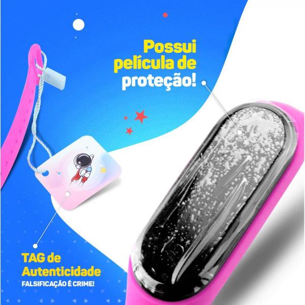 Imagem de Kit Infantil Heroi Mulher Maravilha Relógio Prova D'água Bracelete + Copo Exclusivo Recreio Canudo