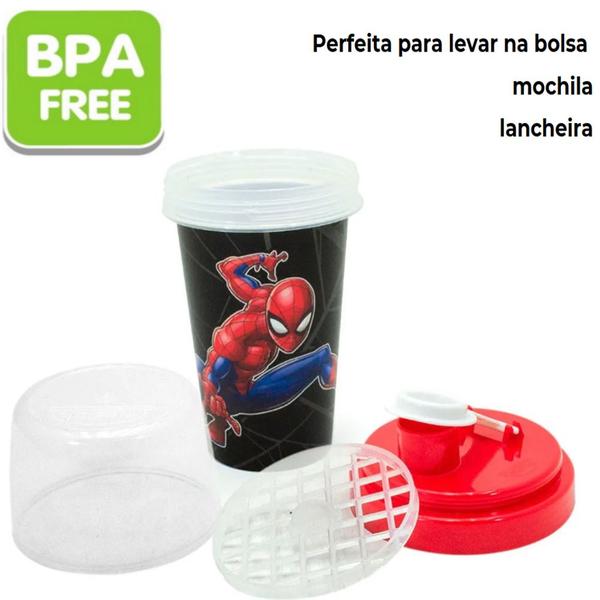 Imagem de Kit Infantil Homem Aranha Garrafinha e Sanduicheira Escolar