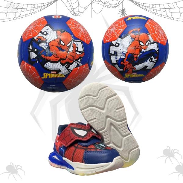 Imagem de Kit Infantil Homem Aranha Tênis Led + Bola Infantil