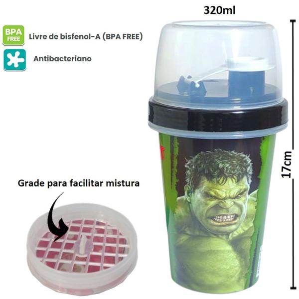 Imagem de Kit Infantil Hulk Garrafinha e Sanduicheira Escolar