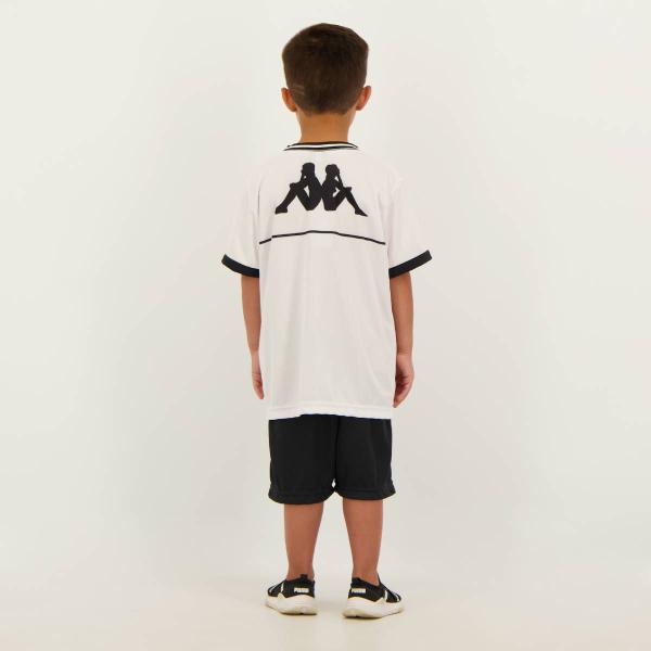 Imagem de Kit Infantil Kappa Vasco Supporter 2023 Branco e Preto