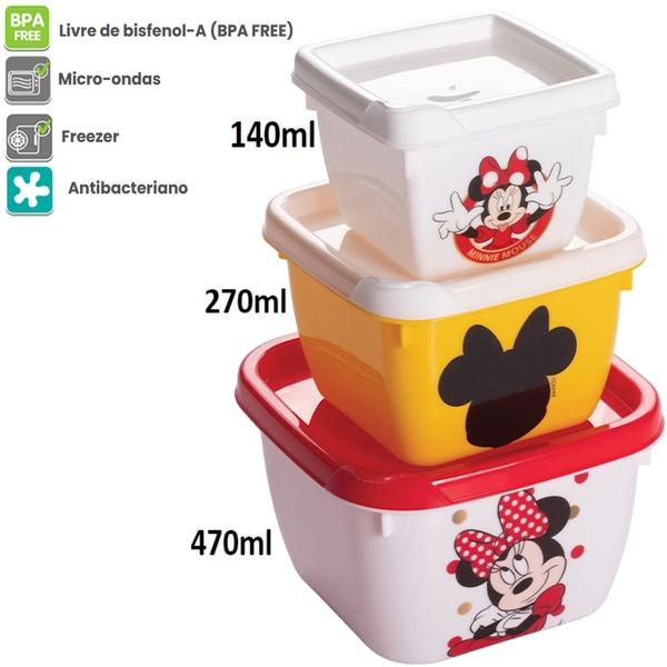 Imagem de Kit Infantil Lancheirinha Minnie Porta lanche Escola Passeio