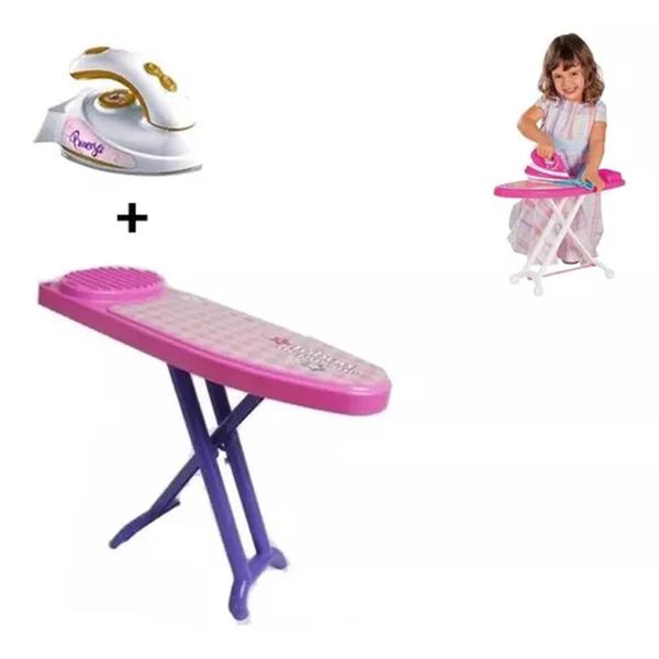 Imagem de Kit Infantil Menina Brinquedo Ferro + Tabua Passar Criança