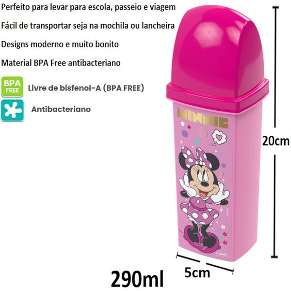 Imagem de Kit Infantil Minnie Porta Lanche C/ Porta Escova 5 Itens