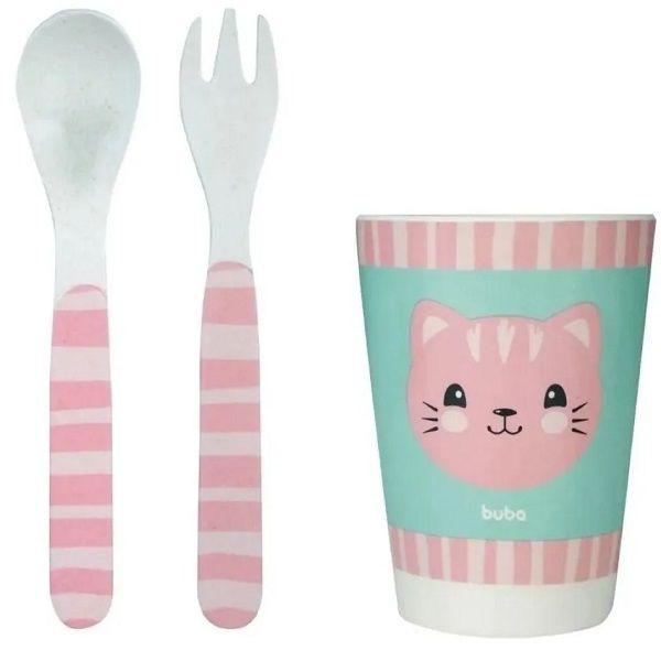 Imagem de Kit Infantil para Alimentaçao Bambu Bebe Animais 5 PÇS Buba