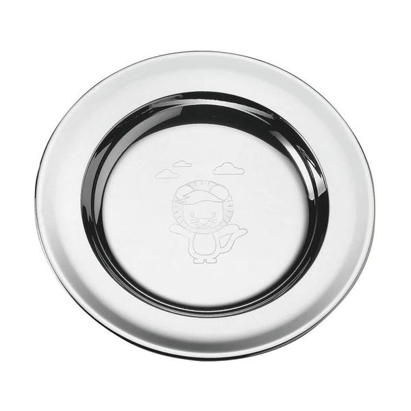 Imagem de Kit Infantil para Refeição 3 Peças Aço Inox Talheres Lirous e Prato 23 cm Tramontina Baby Friends