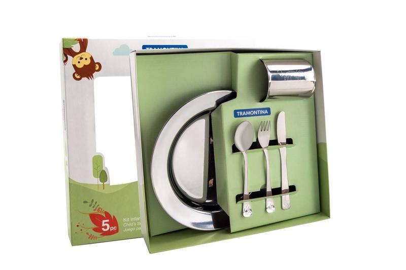 Imagem de Kit Infantil Refeição Baby Friends Aço Inox 5 Peças Tramontina