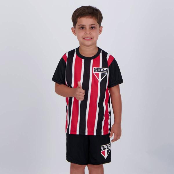 Imagem de Kit Infantil São Paulo Preto e Vermelho