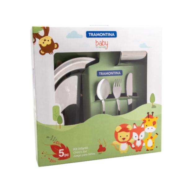 Imagem de Kit Infantil Tramontina para Refeição em Aço Inox 5 Peças