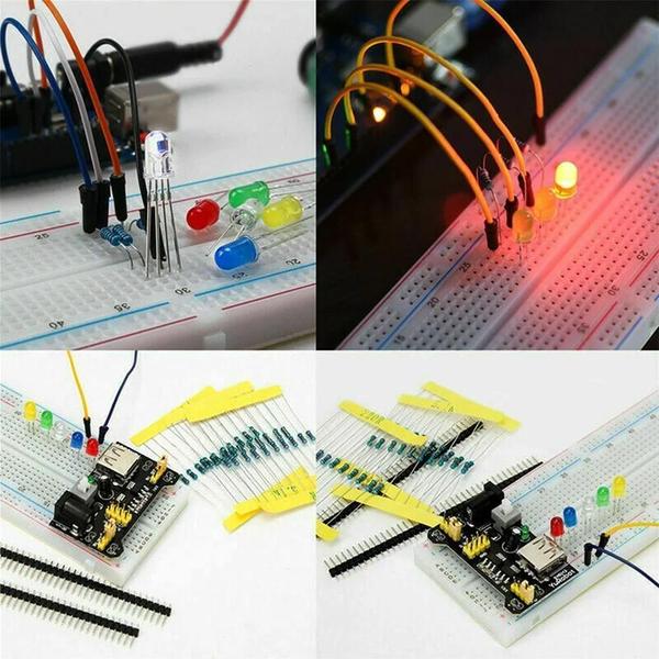 Imagem de Kit Inicial De Projeto DIY 830 Unidades Arduino UNO R3 Conjunto De Componentes Eletrônicos Com Placa