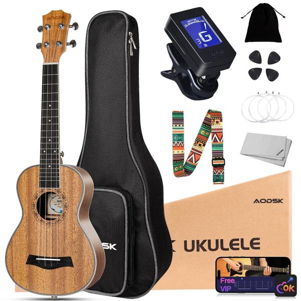 Imagem de Kit inicial de ukulele AODSK Soprano com alça e afinador