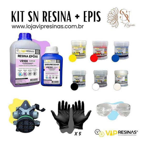Kit Iniciante Para Resinagem Vr100 1kg + EPI'S Vip Resinas Imagem de Kit Iniciante Para Resinagem Vr100 1kg + EPI'S Vip Resinas
