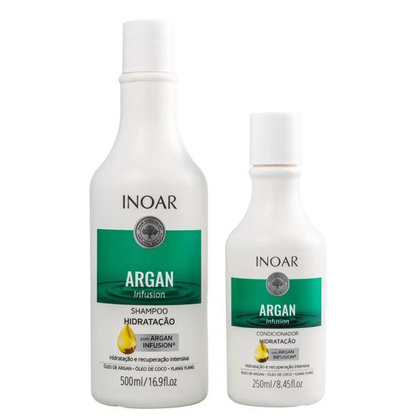 Imagem de Kit Inoar Argan Infusion Hidratação Shampoo 500ml e Condicionador 250ml