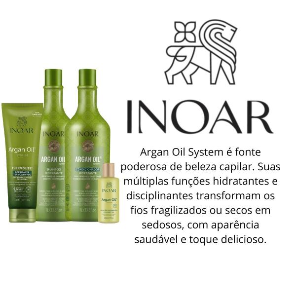 Imagem de Kit Inoar Argan Oil Sh 1L + Cond 1L + Defrizante 240ml + Óleo 60ml