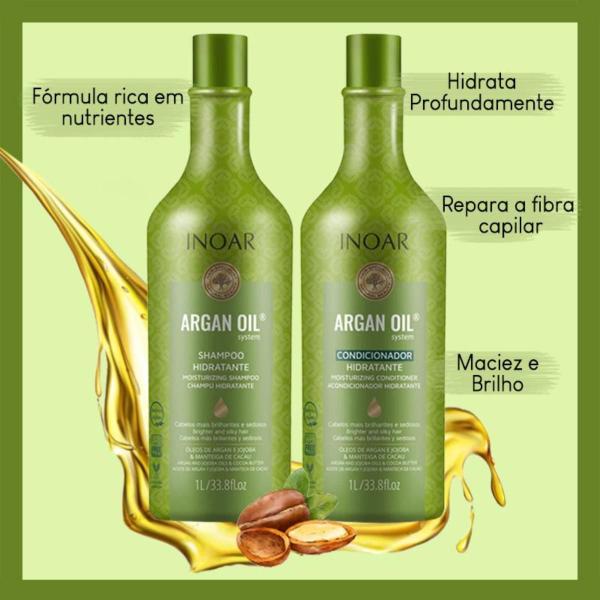 Imagem de Kit Inoar Argan Oil Shampoo 1L + Condicionador 1L