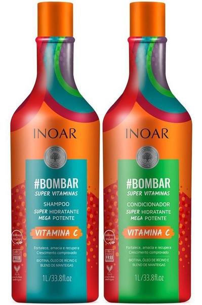 Imagem de Kit Inoar Bombar Shampoo + Condicionador 1000Ml