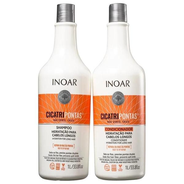 Imagem de Kit Inoar Cicatripontas Shampoo + Condicionador 1L Cada