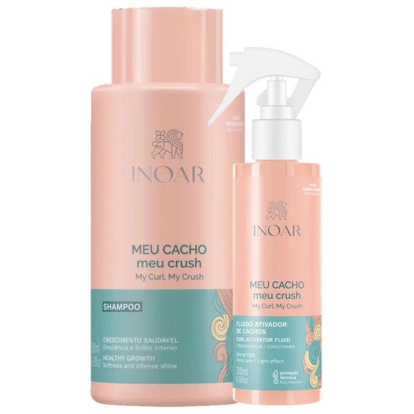 Imagem de Kit Inoar Meu Cacho, Meu Crush Shampoo 500ml + Fluido Ativador 200ml