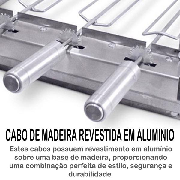 Imagem de Kit Inox Churrasqueira Giratória Gira 5 Espetos Bi Volts - Brasa Grill