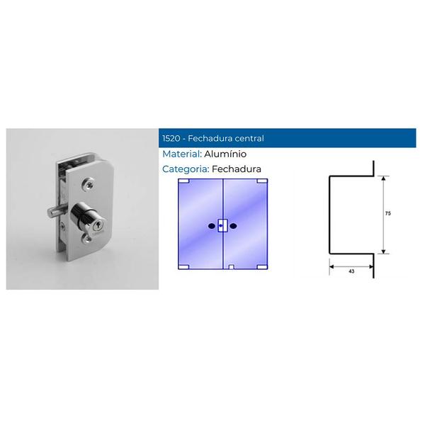 Imagem de Kit Instalação 2 Folhas Alumínio Branco Porta Pivotante Dupla Blindex Vidro Temperado Vidro/Vidro Sem Cilindro.