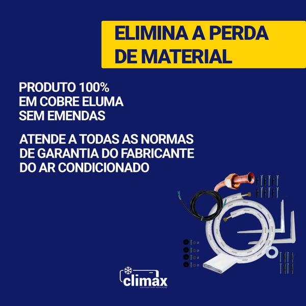 Imagem de Kit Instalação Ar Condicionado 9000 a 12000 btus 1/4 x 3/8 Com Suporte 3 Metros