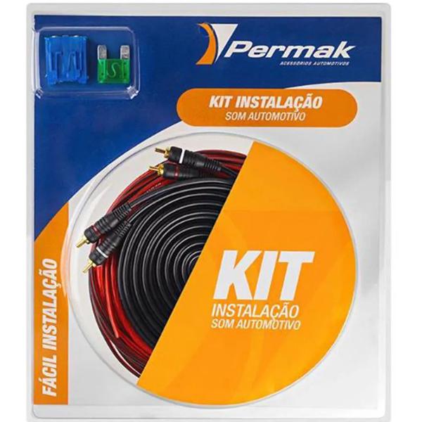 Imagem de Kit Instalação Som Automotivo Até 500W RMS Fusível Cabos RCA Fios - 90/H1