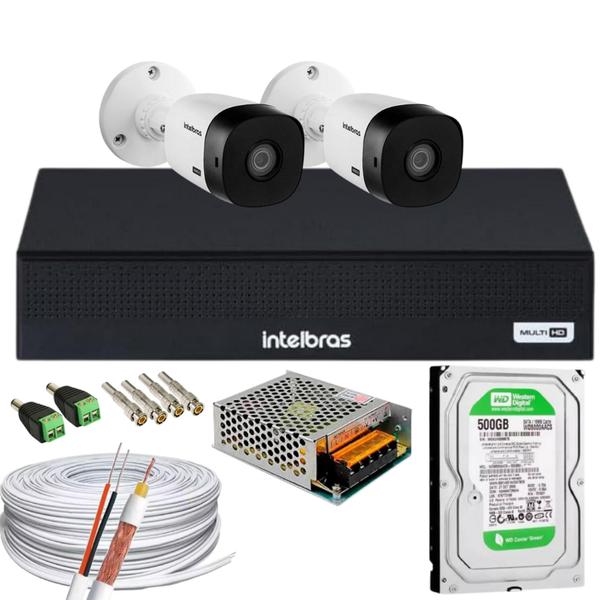 Imagem de Kit Intelbras 2 Cam 1220b Fullhd Dvr 4 Mhdx 3004-C Fullhd C Hd