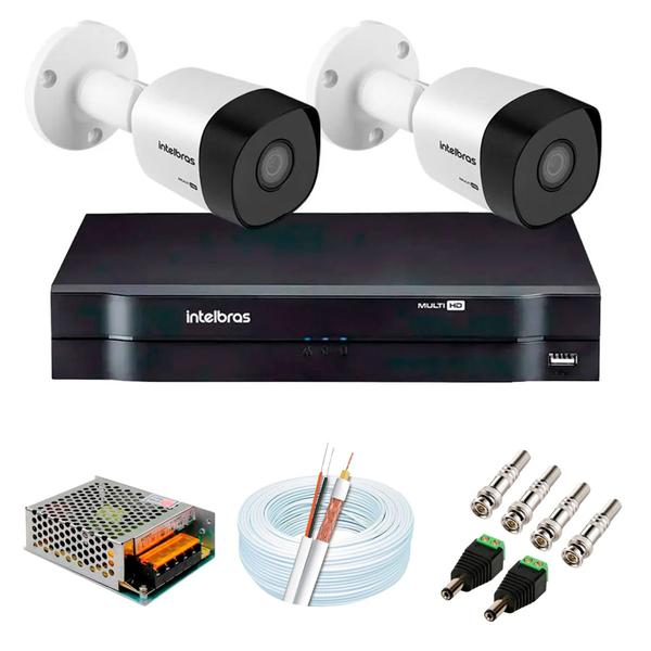 Imagem de KIT Intelbras 2 Câmeras HD + DVR Intelbras 1104 + Acessórios + App Monitoramento + HD 500 GB