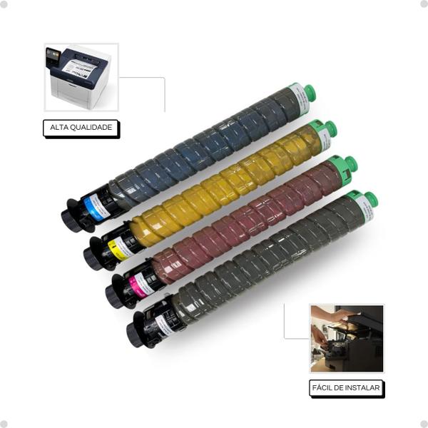 Kit Intercopy Toner Compatível Ricoh IMC2000 2500 BK M Y C Imagem de Kit Intercopy Toner Compatível Ricoh IMC2000 2500 BK M Y C