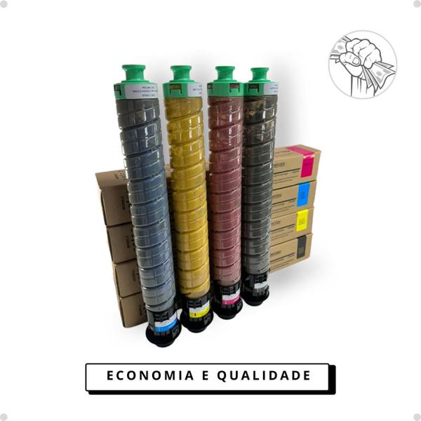Kit Intercopy Toner Compatível Ricoh IMC2000 2500 BK M Y C Imagem de Kit Intercopy Toner Compatível Ricoh IMC2000 2500 BK M Y C
