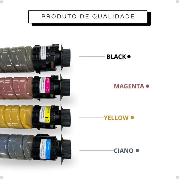 Kit Intercopy Toner Compatível Ricoh IMC2000 2500 BK M Y C Imagem de Kit Intercopy Toner Compatível Ricoh IMC2000 2500 BK M Y C