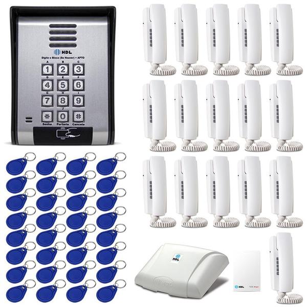 Imagem de Kit Interfone Hdl 16 Pontos Com Controle De Acesso Rfid + Nf