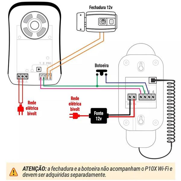 Imagem de Kit Interfone Porteiro Eletrônico Agl P10x Wifi Bivolt