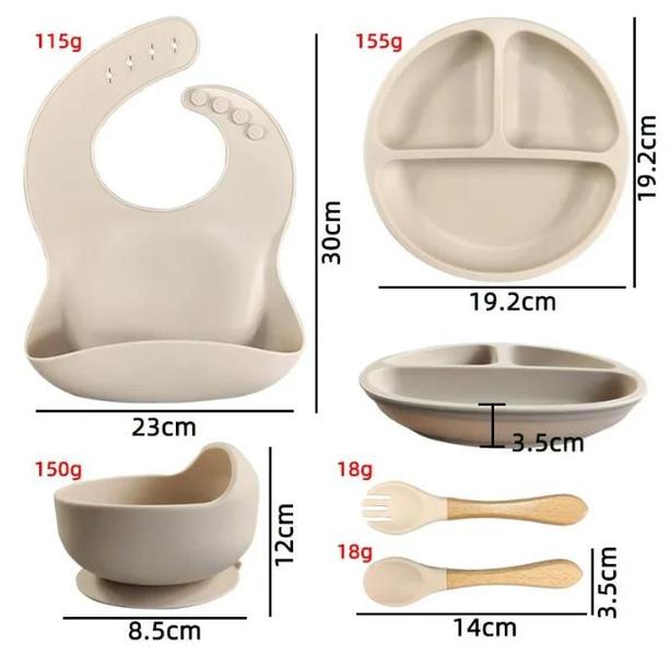 Kit Introdução Alimentar Bebê Prato Copo Babador Silicone - DGM Imagem de Kit Introdução Alimentar Bebê Prato Copo Babador Silicone