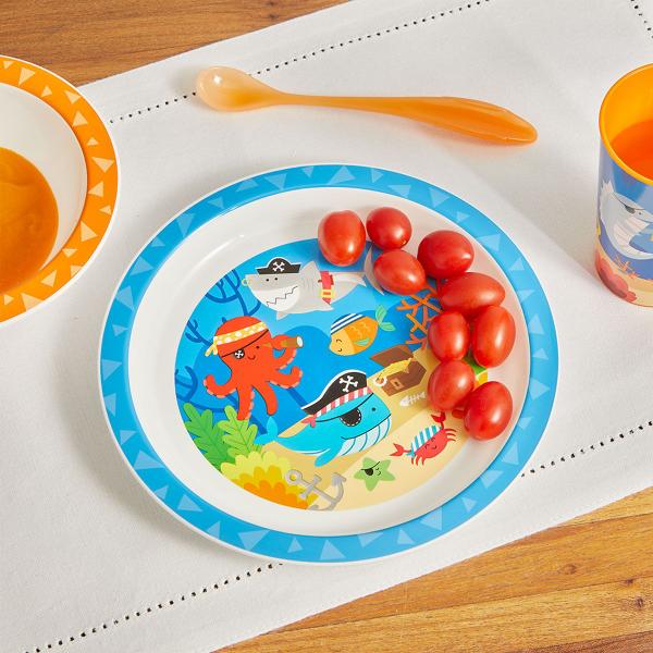 Imagem de Kit Introdução Alimentar Bowl e Pratinho Infantil Animais Frutas Buba 