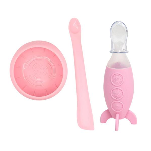 Kit Introdução Alimentar Rosa - Marcus & Marcus Imagem de Kit Introdução Alimentar Rosa - Marcus & Marcus