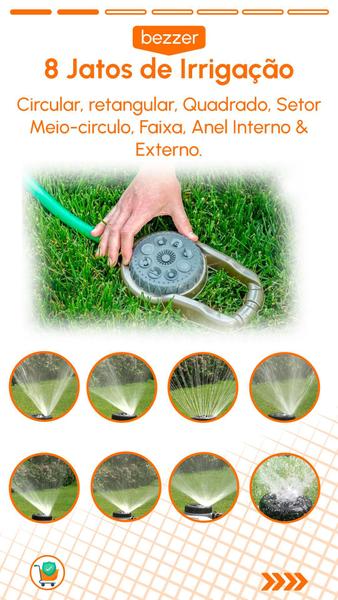 Kit Irrigador 8 Jatos Aspersor 360 Graus + Engate Rápido e Conexões Portátil Horta Jardim Gramado Canteiro Campo Quintal - PALLISAD MTX Imagem de Kit Irrigador 8 Jatos Aspersor 360 Graus + Engate Rápido e Conexões Portátil Horta Jardim Gramado Canteiro Campo Quintal