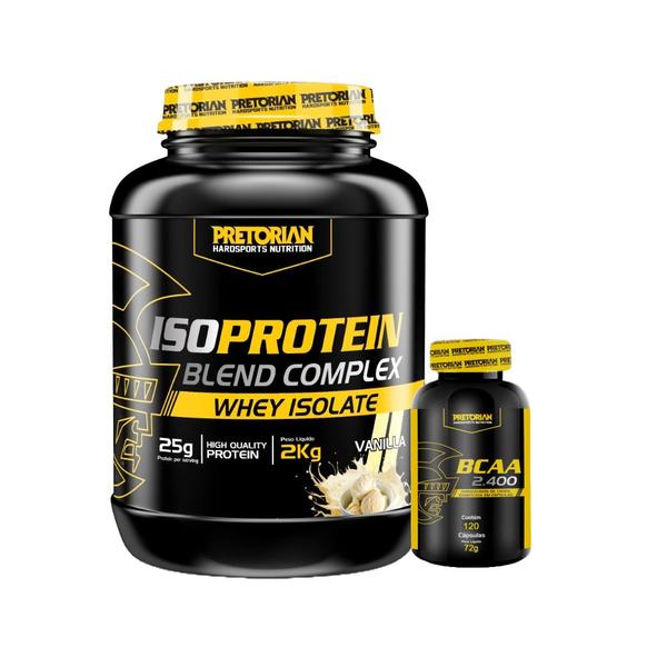 Imagem de Kit Iso Protein Blend 2kg + Bcaa 2400 120 Cáps - Pretorian