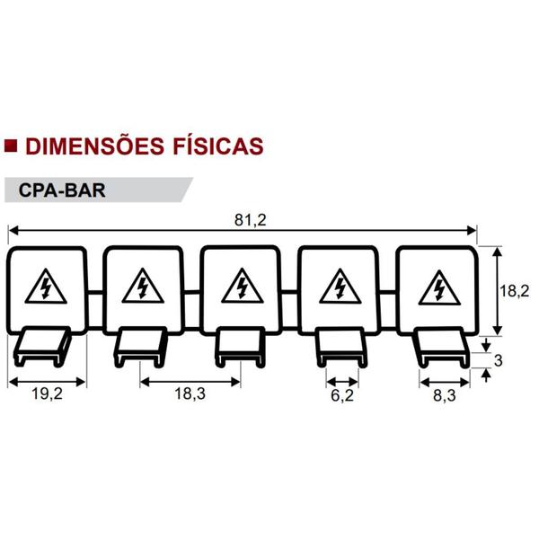 Imagem de Kit Isolador de Fase para Barramento Pente CPA-BAR 5 Terminais  Amarelo