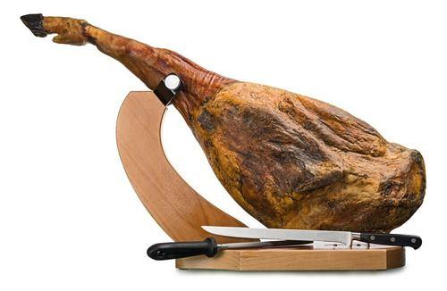 Imagem de Kit Jamon Espanhol Presunto Serrano Cru 6kg + Suporte + Faca