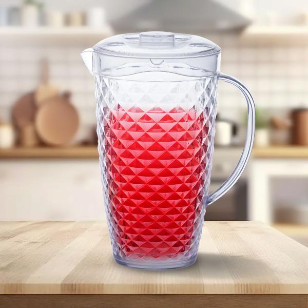 Imagem de Kit Jarra 3 Litros + 4 Copos 500ml de Acrílico Luxxor Para Bebidas Sucos Água - Paramount