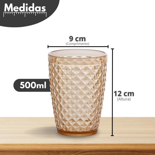 Imagem de Kit Jarra 3 Litros + 4 Copos 500ml de Acrílico Luxxor Para Bebidas Sucos Água - Paramount