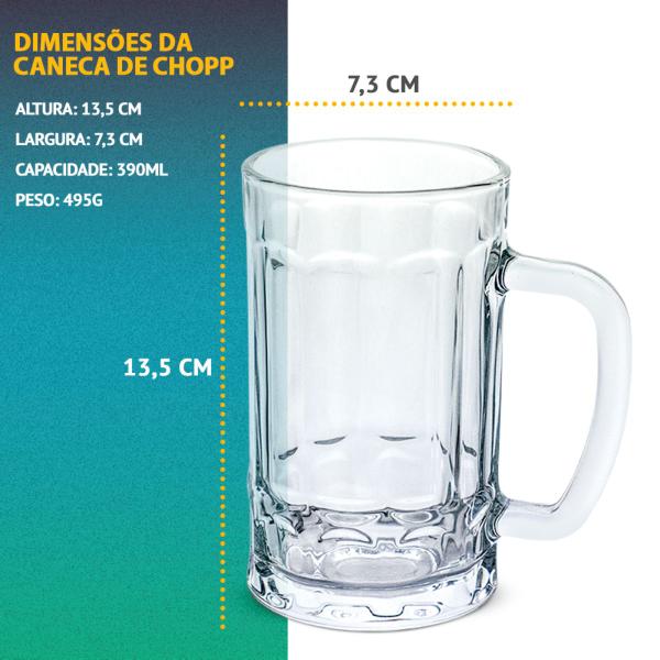 Imagem de Kit Jogo 12 Canecas De Chopp Vidro 400ml Copos De Cerveja Para Churrasco Festa