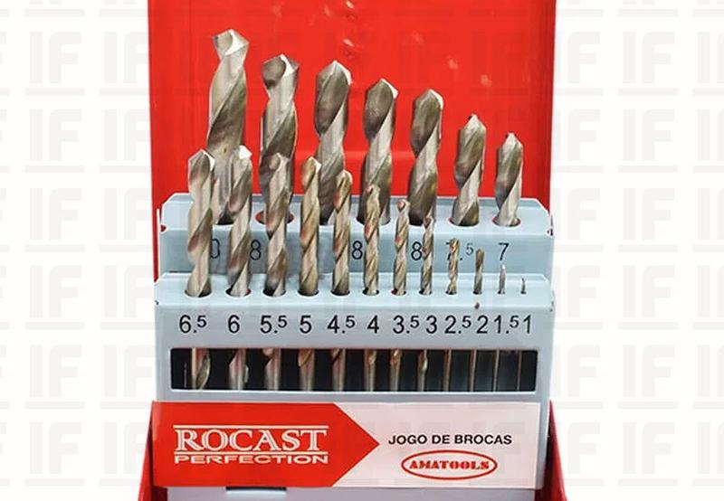 Imagem de Kit Jogo 19 Brocas Aco Rapido Ar Metal 1 A 10 Mm Rocast