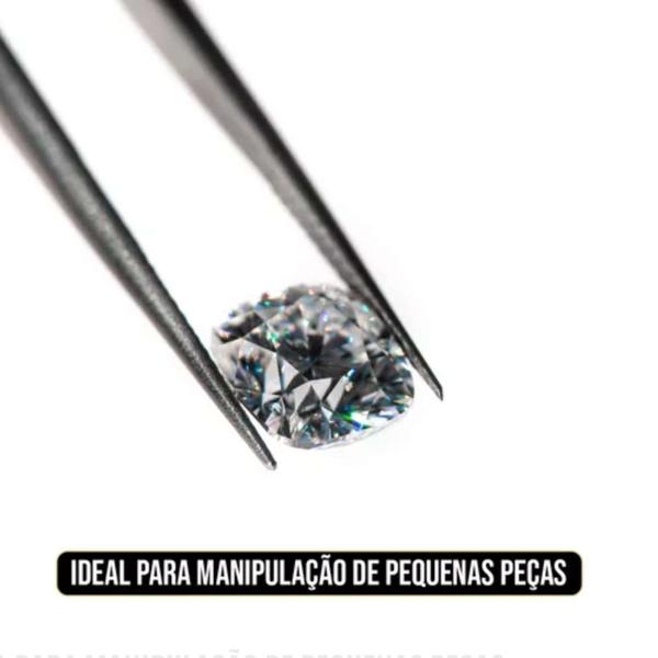 Imagem de Kit Jogo 4 Pinças Precisão Multiuso Profissional P/ Eletrônicos Lash Designer Manicure Relógios Celulares