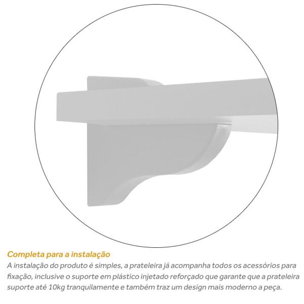 Kit Jogo 4 Prateleiras De Livro De Parede Ávila MDP Branco 60cm X 15cm Imagem de Kit Jogo 4 Prateleiras De Livro De Parede Ávila MDP Branco 60cm X 15cm